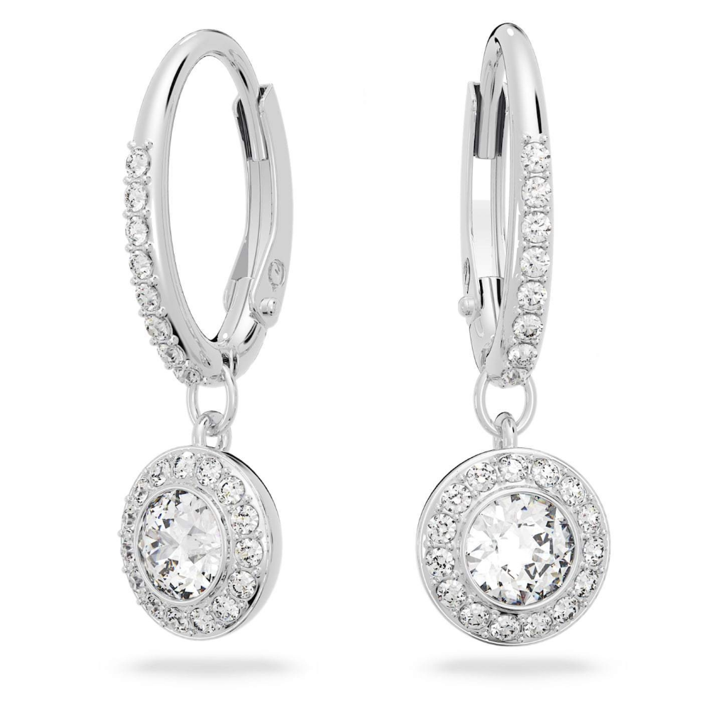 Swar Angelic Earring Crystal Jewelry Collection, Rhodium Tone