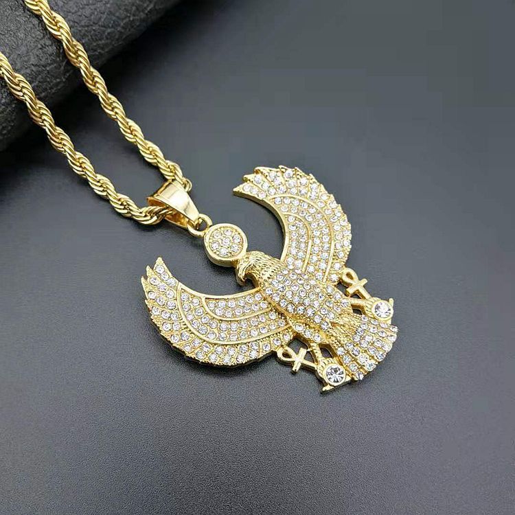 Iced Egyptian Horus Falcon Necklace