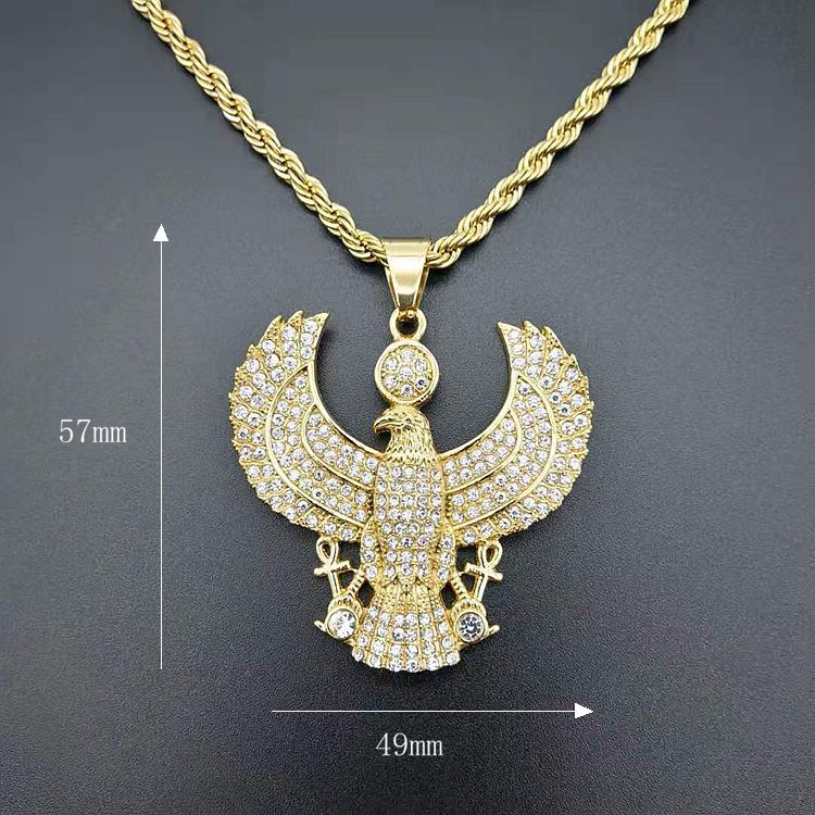 Iced Egyptian Horus Falcon Necklace