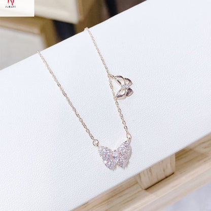 Dazzling Baguette Butterfly Necklace: Exquisite Sparkle And Grace In Fine Jewelry