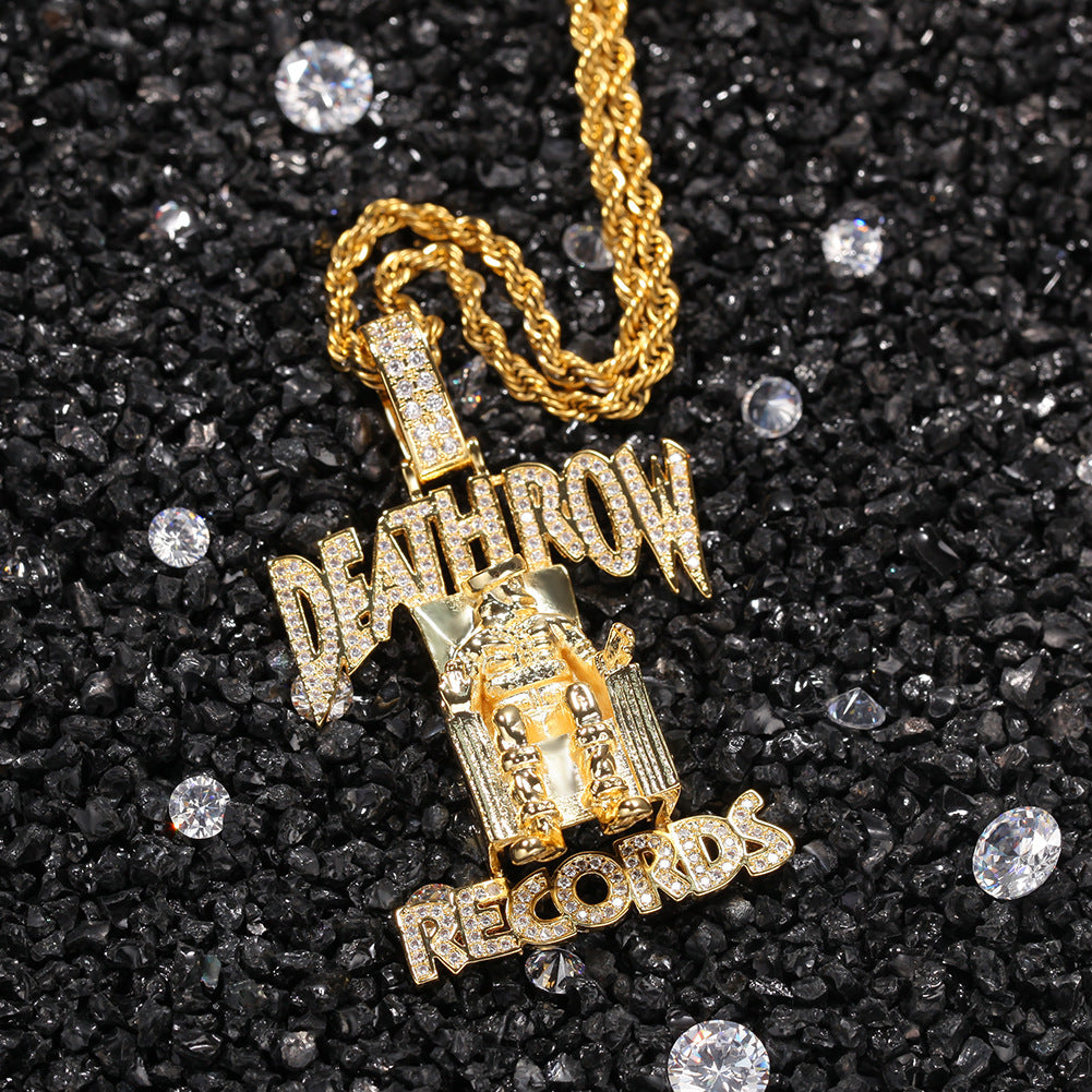 DEATH ROW RECORDS X KING ICE - ICED LOGO NECKLACE