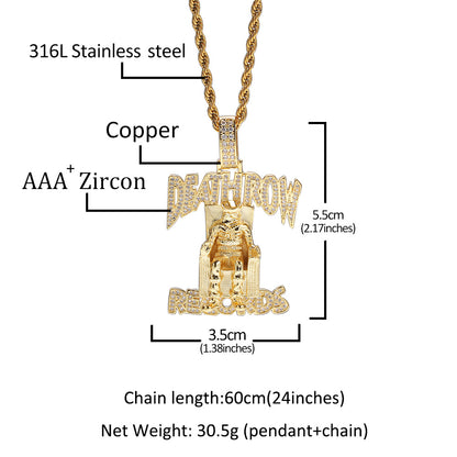 DEATH ROW RECORDS X KING ICE - ICED LOGO NECKLACE