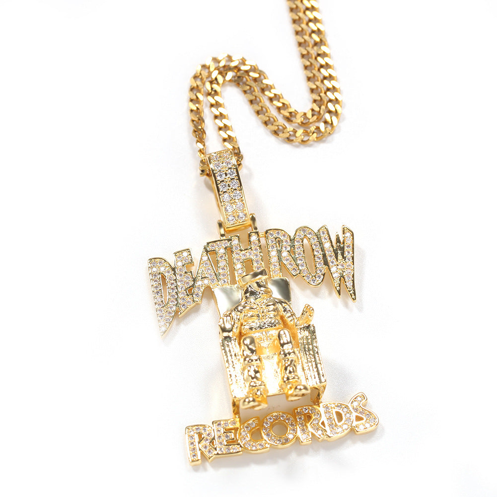 DEATH ROW RECORDS X KING ICE - ICED LOGO NECKLACE