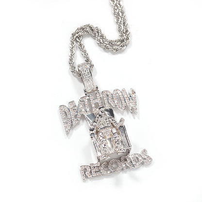 DEATH ROW RECORDS X KING ICE - ICED LOGO NECKLACE