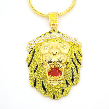 Icy Rasta Lion Necklace