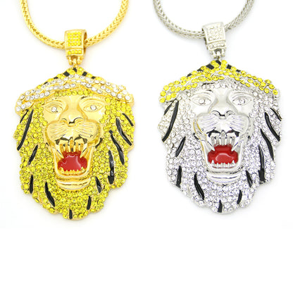 Icy Rasta Lion Necklace