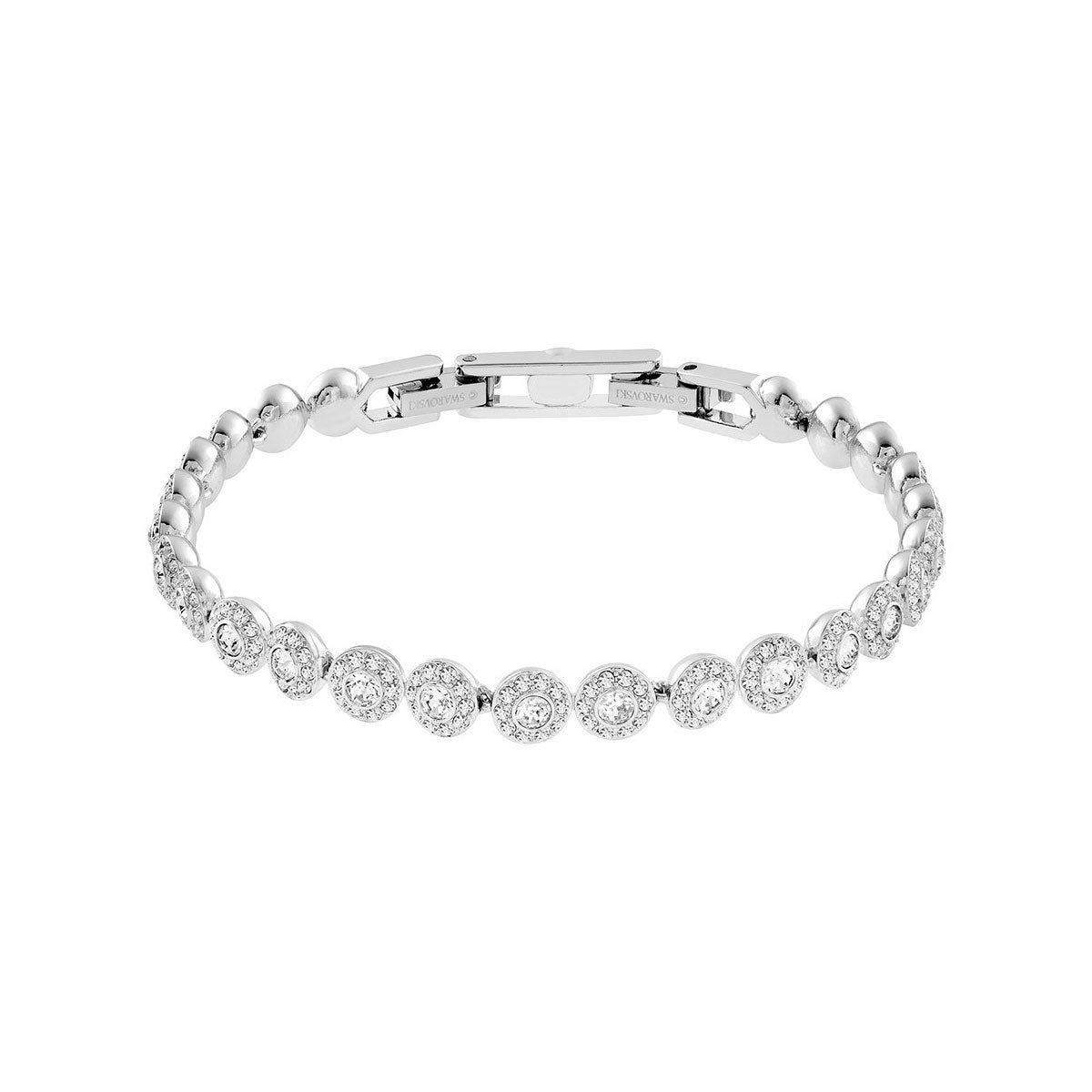 Swari Angelic Bracelet Crystal Jewelry Collection, Rhodium Tone Finish, Clear Crystal