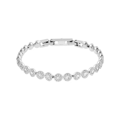 Swari Angelic Bracelet Crystal Jewelry Collection, Rhodium Tone Finish, Clear Crystal