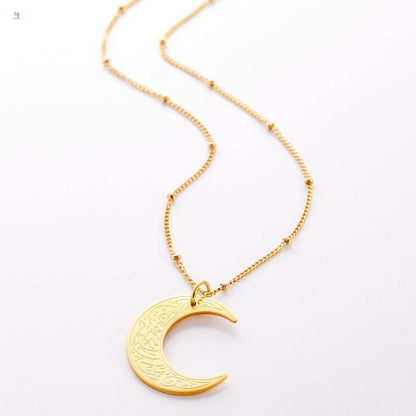 "Verily with Every Hardship Comes Ease" | Crescent Necklace