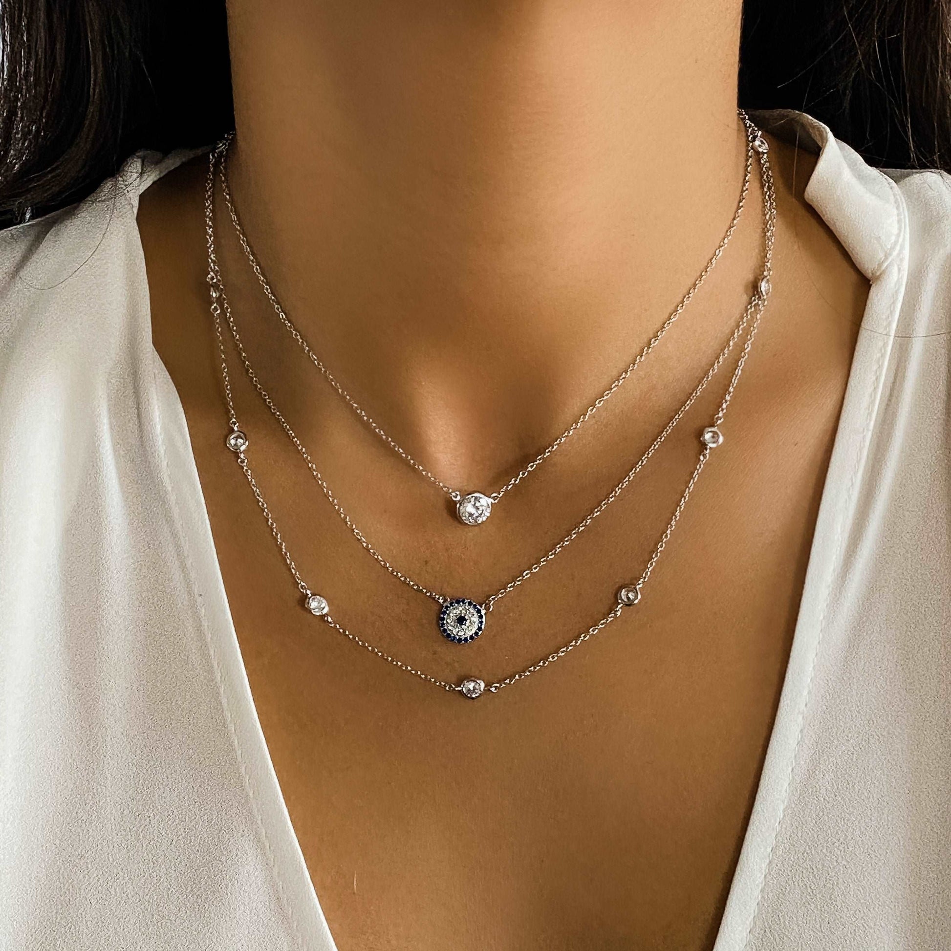 Bezel Cz By-The-Yard Necklace