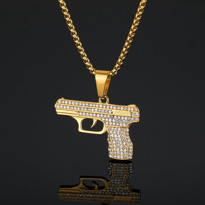 Iced Handgun Necklace