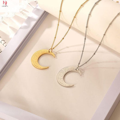 "Verily with Every Hardship Comes Ease" | Crescent Necklace