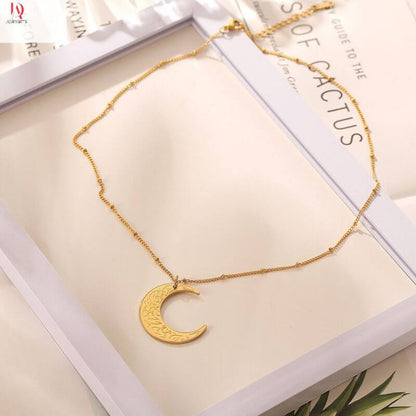 "Verily with Every Hardship Comes Ease" | Crescent Necklace