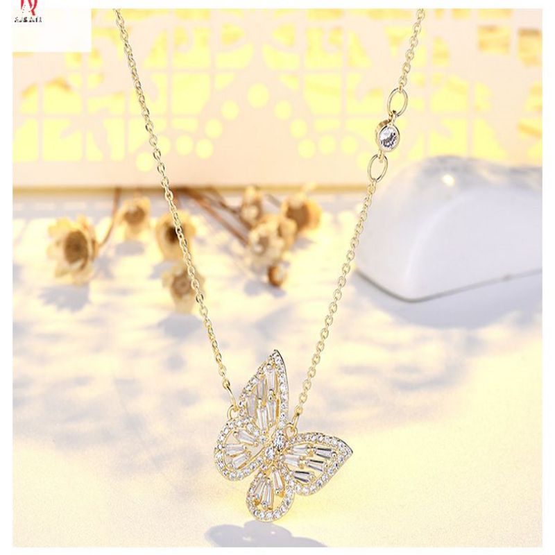 Dazzling Baguette Butterfly Necklace: Exquisite Sparkle And Grace In Fine Jewelry