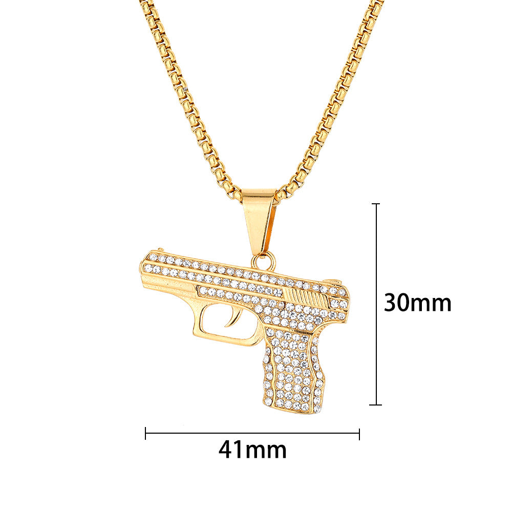 Iced Handgun Necklace