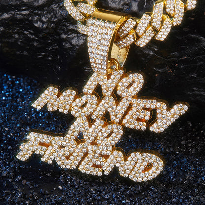 New Alphabet Hip Hop Necklace Wild Alloy Rhinestone Cuban Chain Necklace