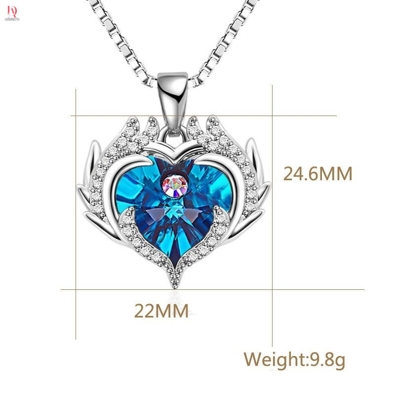 ADORBETH Angel Wing Love Heart Necklaces for Women, Silver Tone/Gold Tone Pendant Necklace Jewelry Gifts for Her on Christmas, Valentine's/Mother's Day, Anniversary, Birthday Gifts for Women Girls Wife Girlfriend