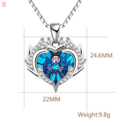 ADORBETH Angel Wing Love Heart Necklaces for Women, Silver Tone/Gold Tone Pendant Necklace Jewelry Gifts for Her on Christmas, Valentine's/Mother's Day, Anniversary, Birthday Gifts for Women Girls Wife Girlfriend