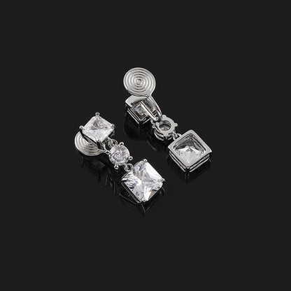 Triple Cushion Drop Earrings