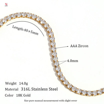 Tennis Chain /  Stainless steel zircon