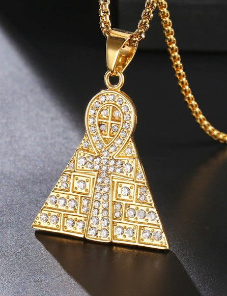 Ankh Key Pyramid Necklace