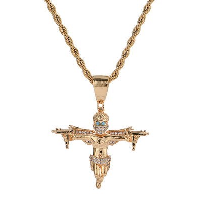 Dual Uzi Angel Necklace