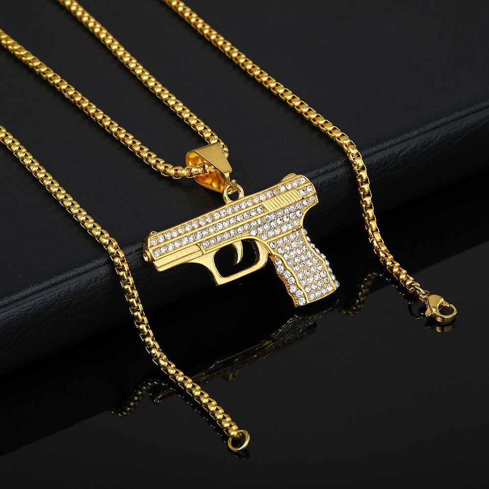 Iced Handgun Necklace