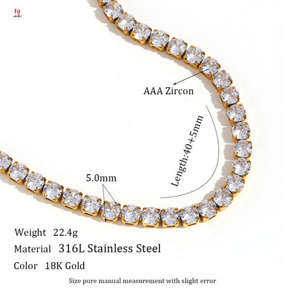 Tennis Chain /  Stainless steel zircon