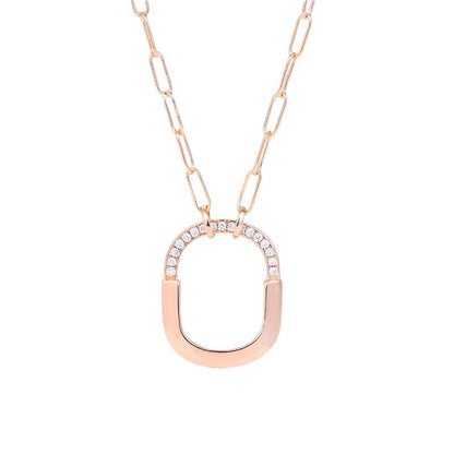 Tiff  Lock Pendant in White Gold with Pavé Diamonds