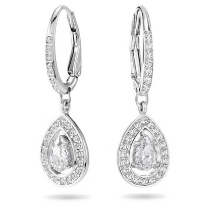 Swar Angelic  Earring  Crystal Jewelry Collection, Rhodium Tone Finish, Blue Crystal, Pink Crystal, Clear Crystal