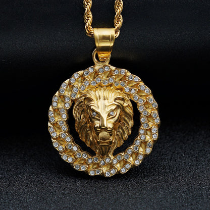 Roaring Lion Medallion Necklace