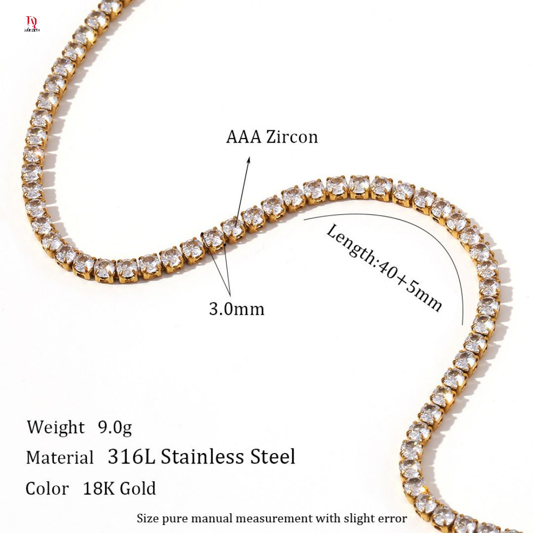 Tennis Chain /  Stainless steel zircon