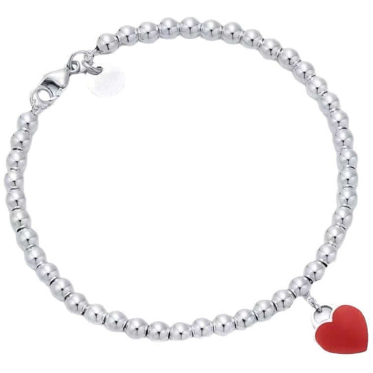Return to Tiff™ Series bead bracelet Sterling Silver with Diamonds, Tiff Blue® 4mm