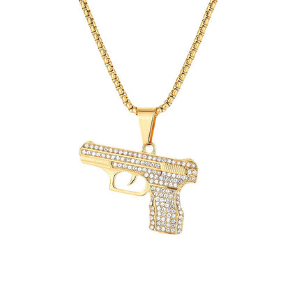 Iced Handgun Necklace