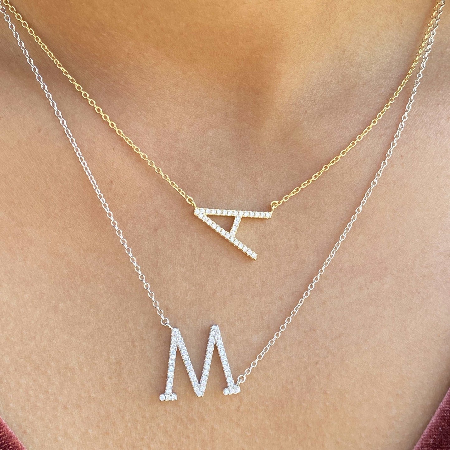 Cz Letter A Necklace