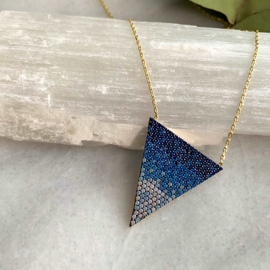 Blue Triangle Necklace