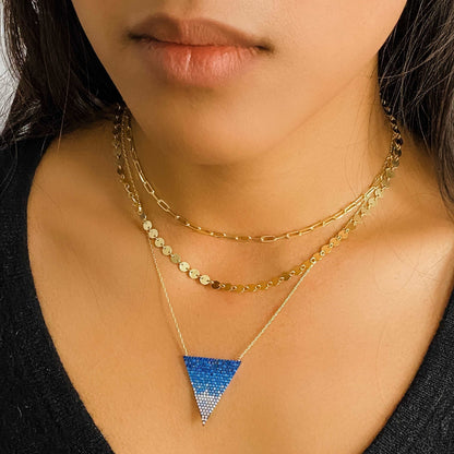 Blue Triangle Necklace