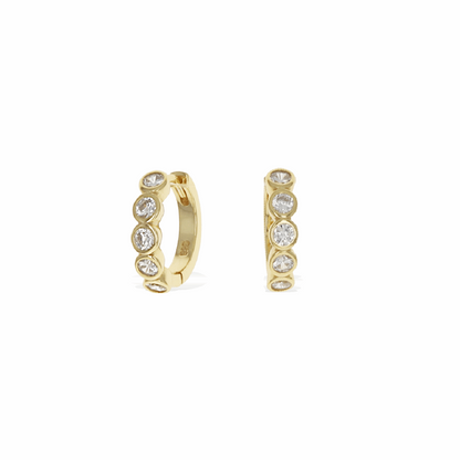 Bezel Huggie Hoop Earrings