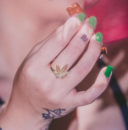 Cannabis Leaf Ring