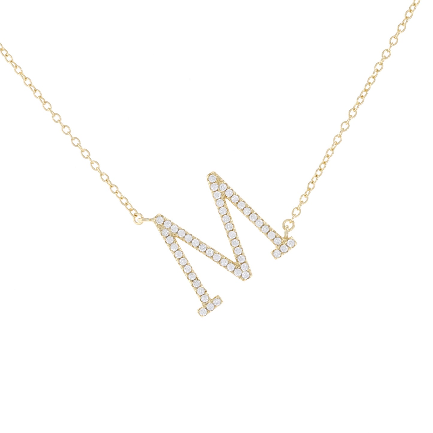 Cz Letter M Necklace