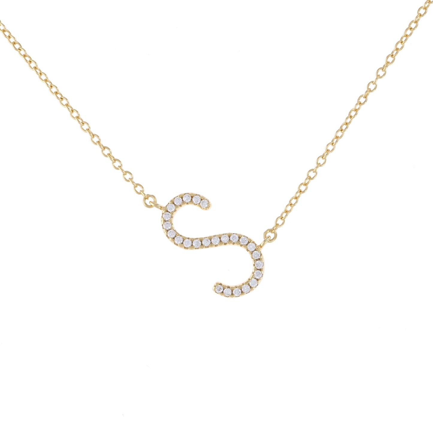 Cz Letter S Necklace