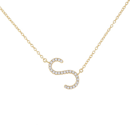 Cz Letter S Necklace