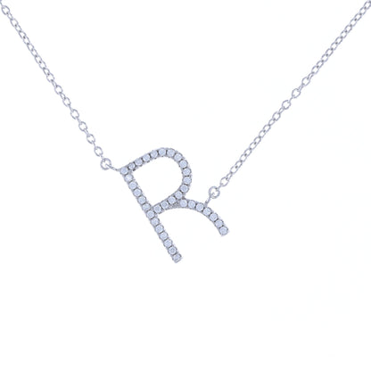 Cz Letter R Necklace