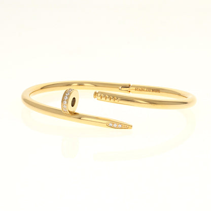 Gold Cz Nail Bracelet