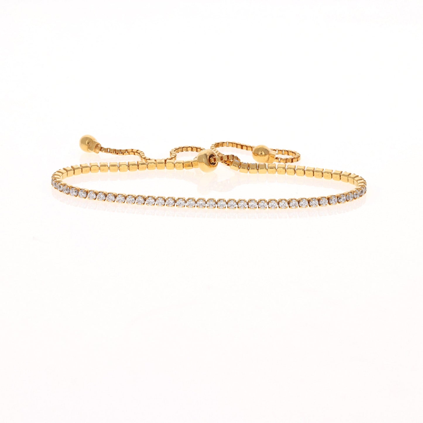 Thin Gold Cz Tennis Bracelet