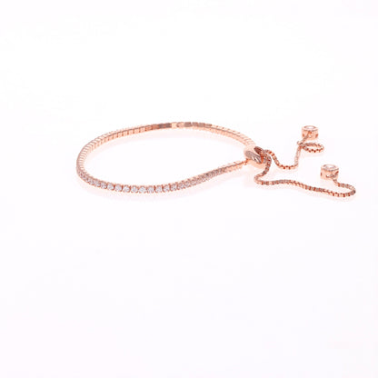 Thin Rose Cz Tennis Bracelet