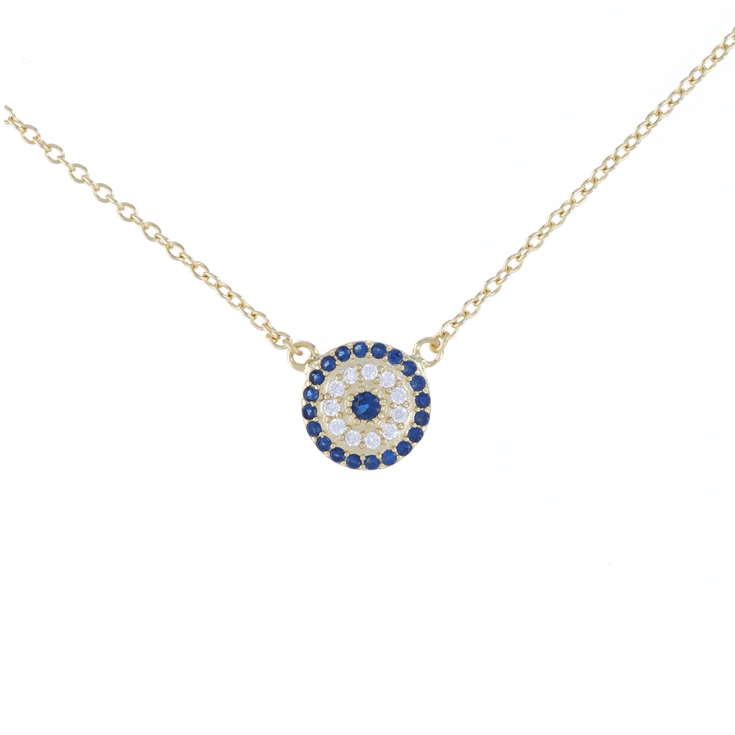 Small Sapphire Blue Evil Eye Necklace