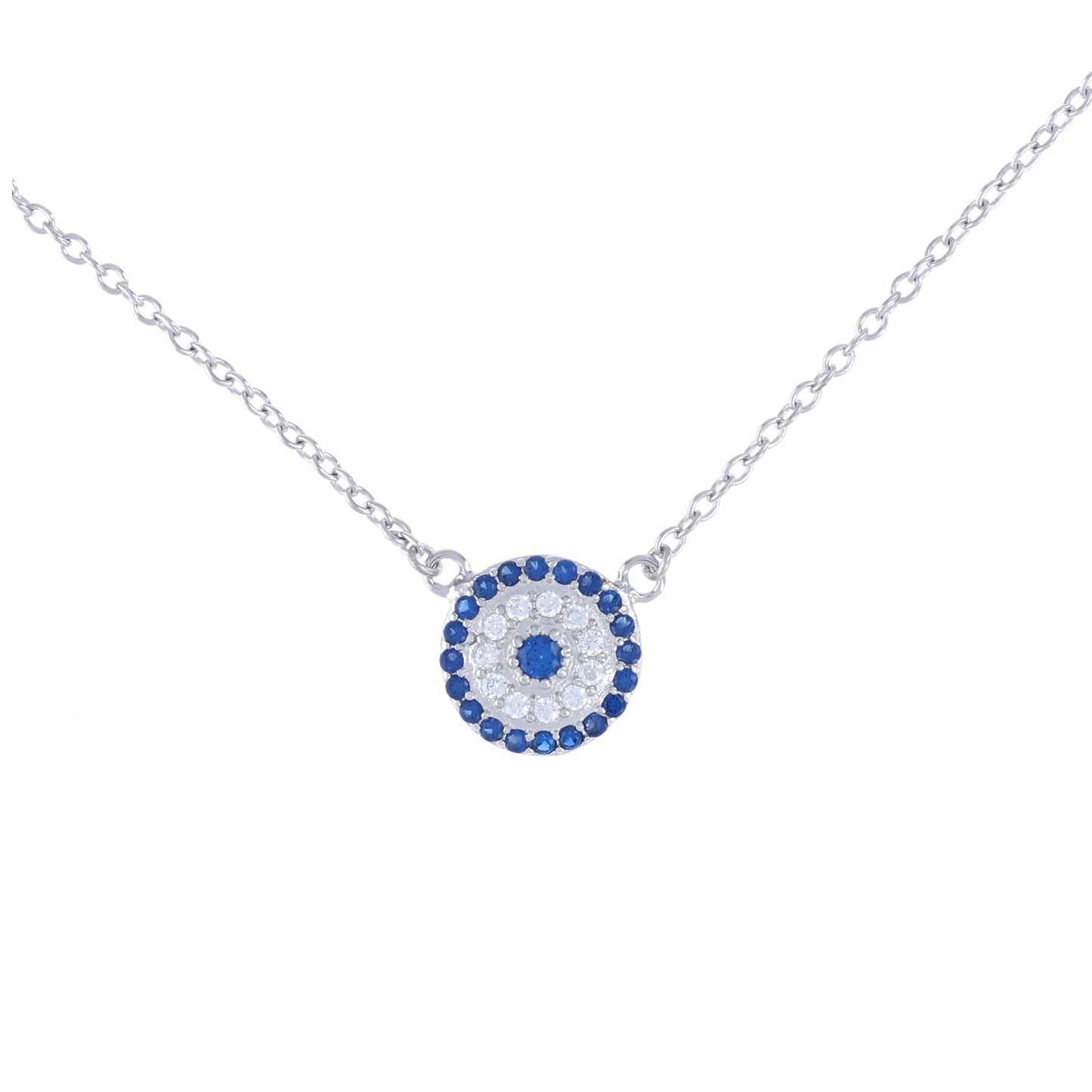 Small Sapphire Blue Evil Eye Necklace