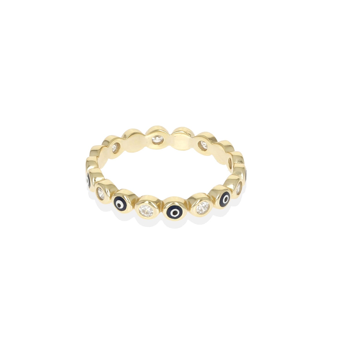 Navy Blue Evil Eye Eternity Ring