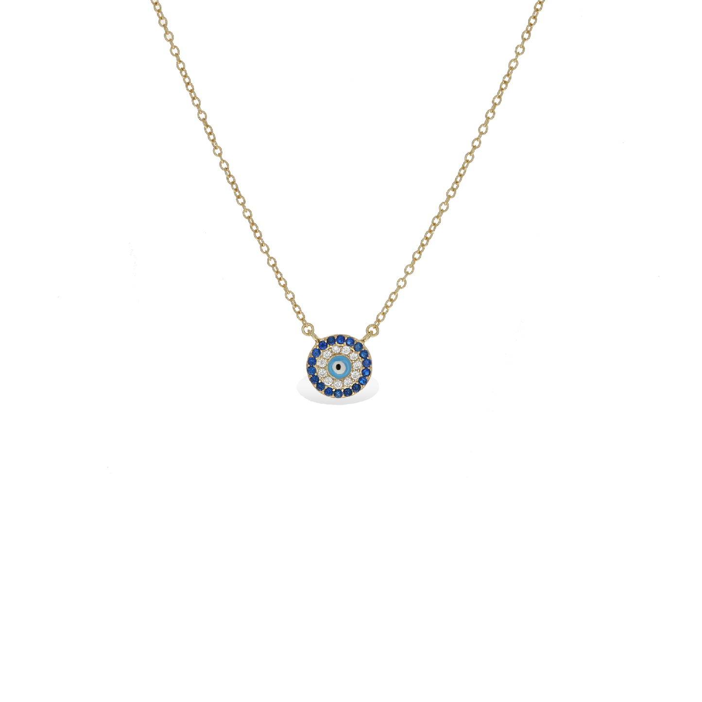 Turquoise Halo Evil Eye Necklace